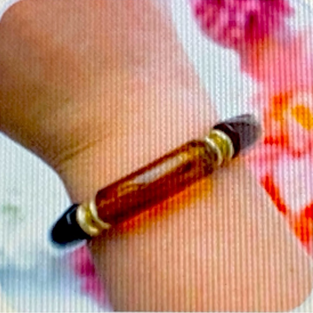 Tortoiseshell Beaded Stretch Bracelet NWT - Picture 1 of 2